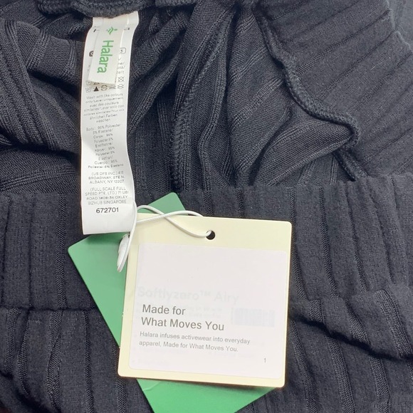 Halara Women's Black Ribbed High Waisted Wide Leg Pull On Lounge Pants Size L - Picture 15 of 15